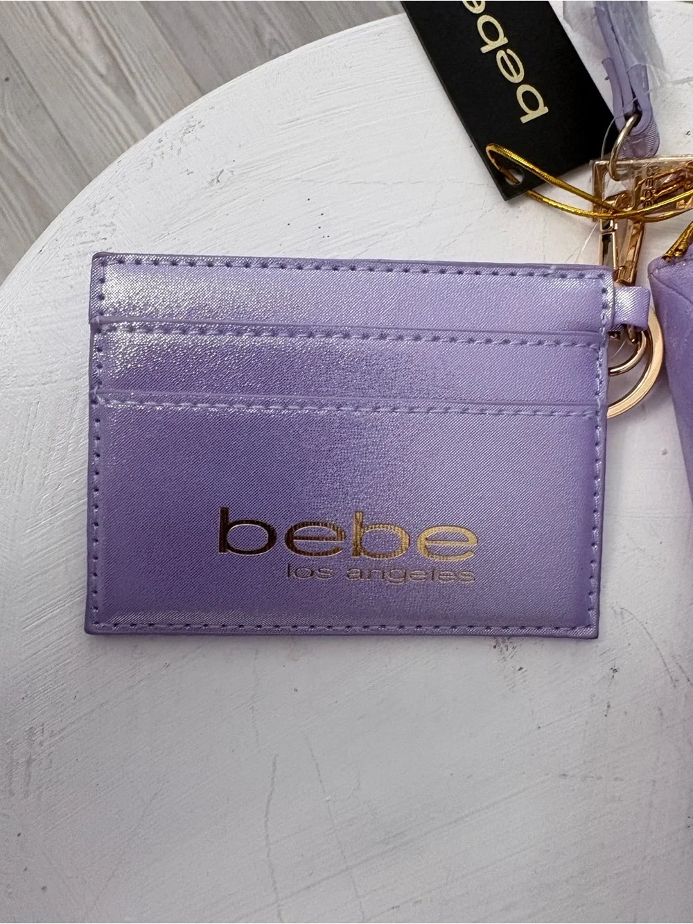 💜 bebe Lilac Quilted Zip Wallet with Card Holder NWT